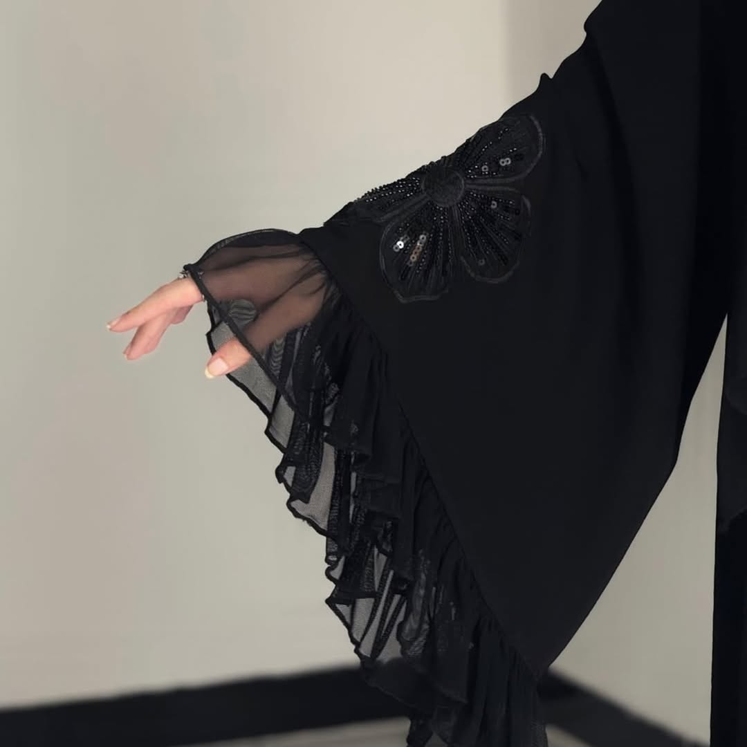 Elegant Black Embroidered Abaya