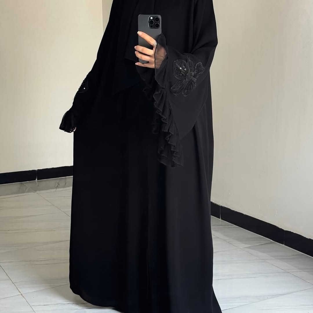 Elegant Black Embroidered Abaya