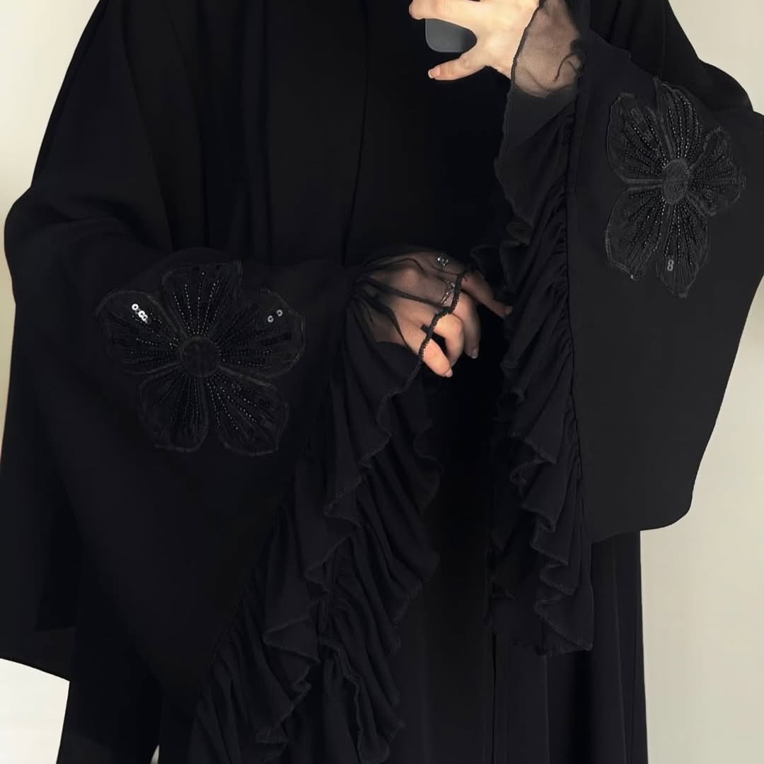 Elegant Black Embroidered Abaya