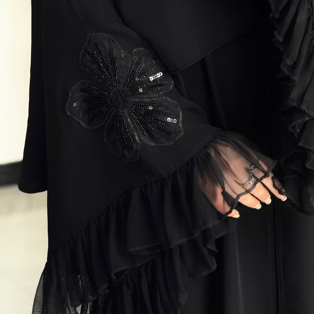 Elegant Black Embroidered Abaya