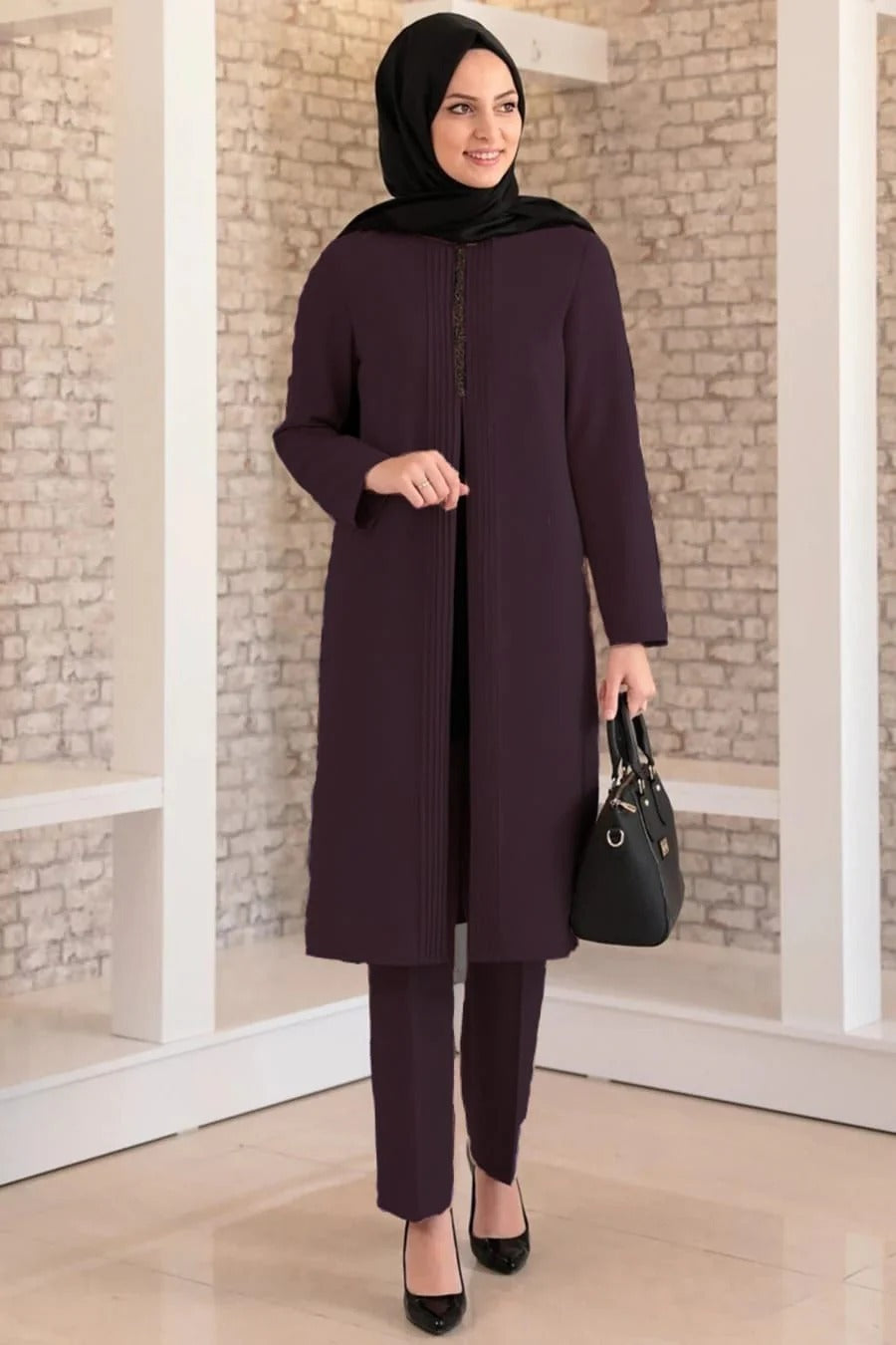 Fashion Showcase Double Crepe Top & Bottom