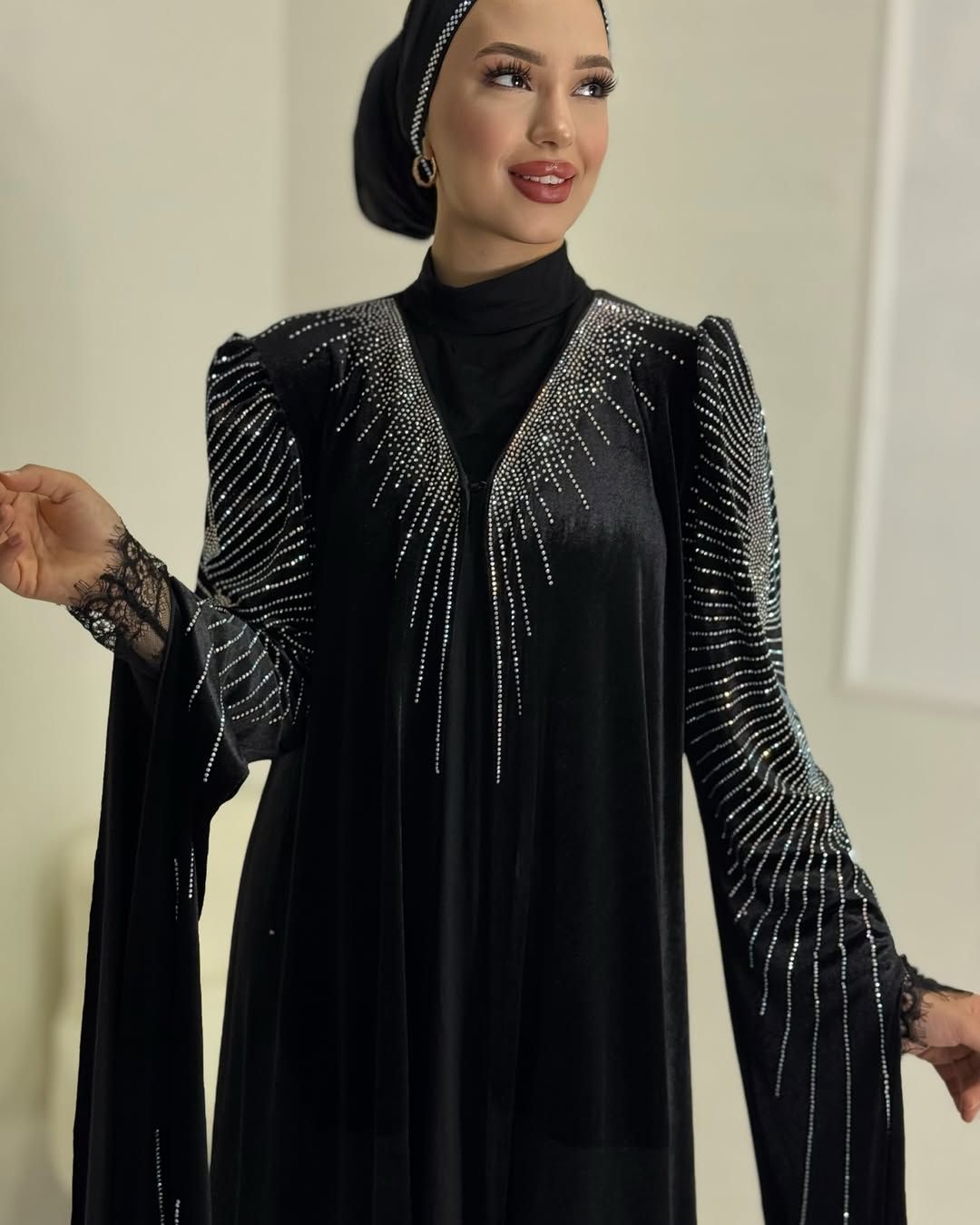 ✨ Radiant Luxe Black Abaya Set – New Launch Edition