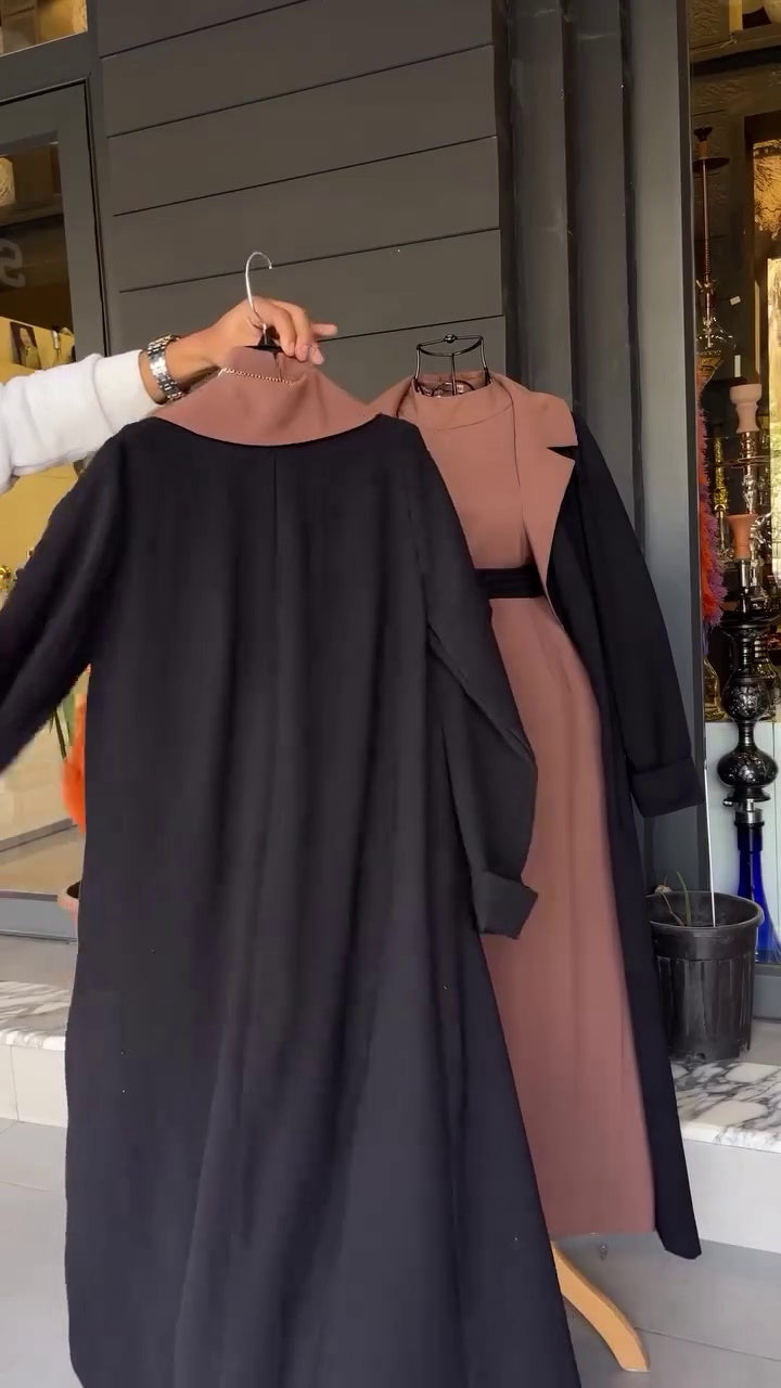 β¨ Luxe Black Abaya Set with Handcrafted Detailing β Elegance in Every Thread β¨