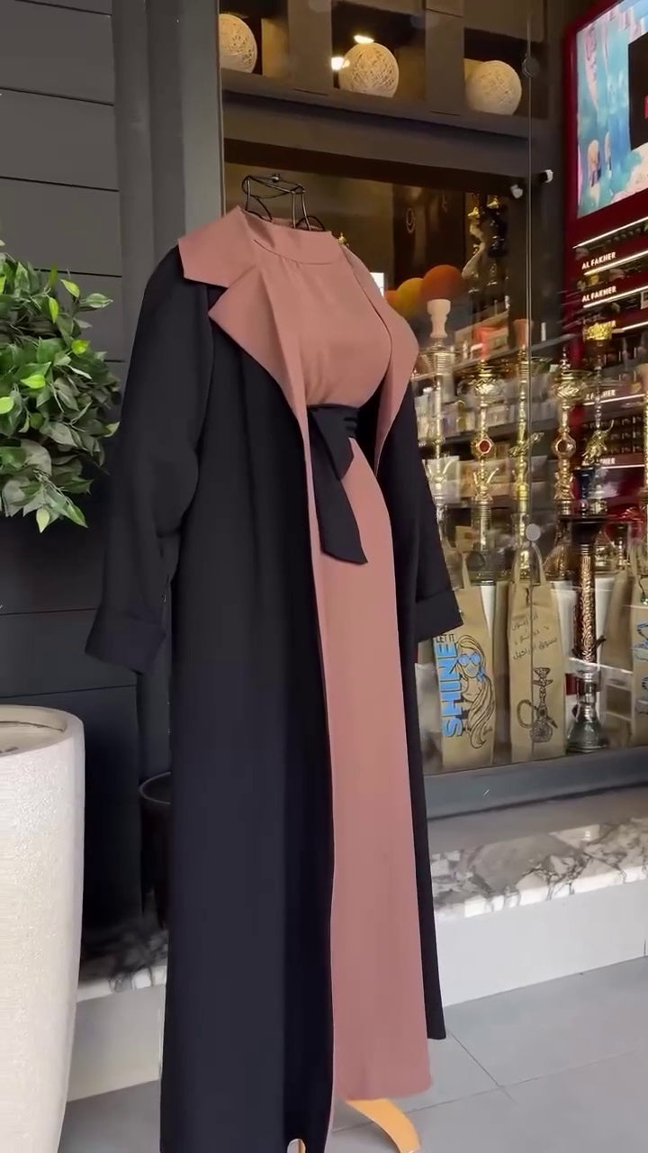 β¨ Luxe Black Abaya Set with Handcrafted Detailing β Elegance in Every Thread β¨