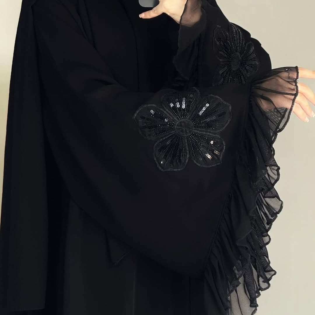 Elegant Black Embroidered Abaya