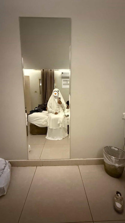 ✨ Presenting: Burkhawala Premium White Abaya with Attached Khimar & Nose Piece ✨