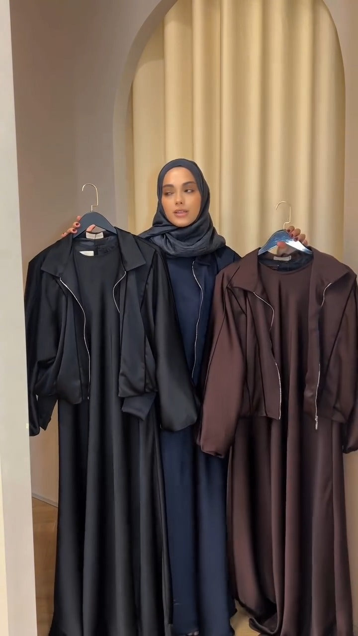 Luxury Jacket Abaya Set for Women High Quality Imported TikTok Fabric