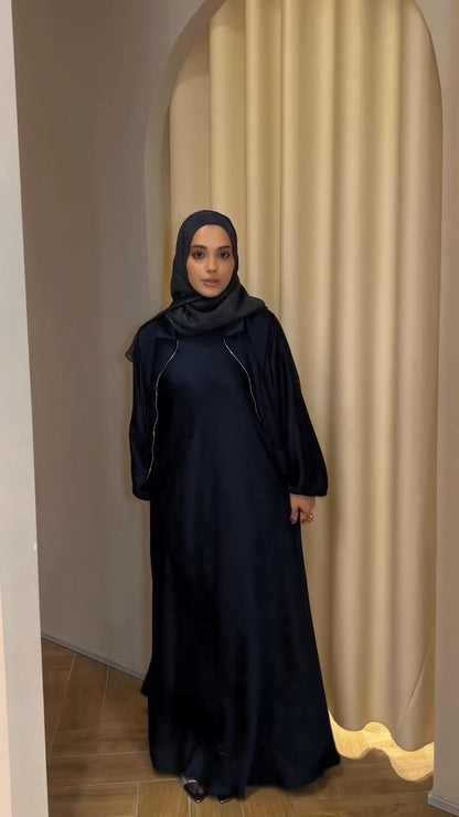 Luxury Jacket Abaya Set for Women High Quality Imported TikTok Fabric