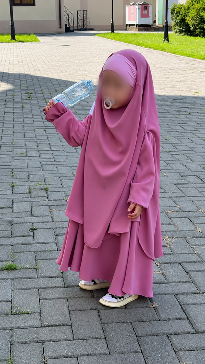 Premium Layered Kids Abaya with Matching Khimar