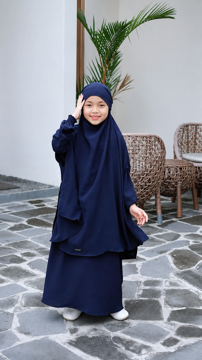 Premium Wine Kids Abaya with Matching Hijab – Elegant Kids Abaya Set
