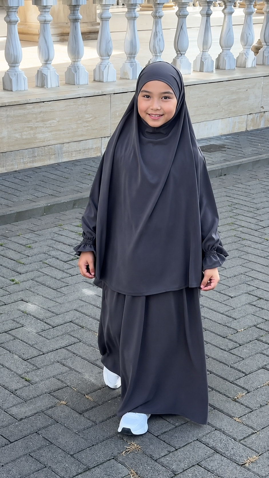 Premium Kids Abaya with Matching Khimar – Elegant 2-Piece Prayer Set