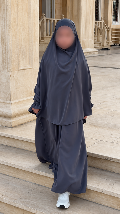 Premium Kids Abaya with Matching Khimar – Elegant 2-Piece Prayer Set