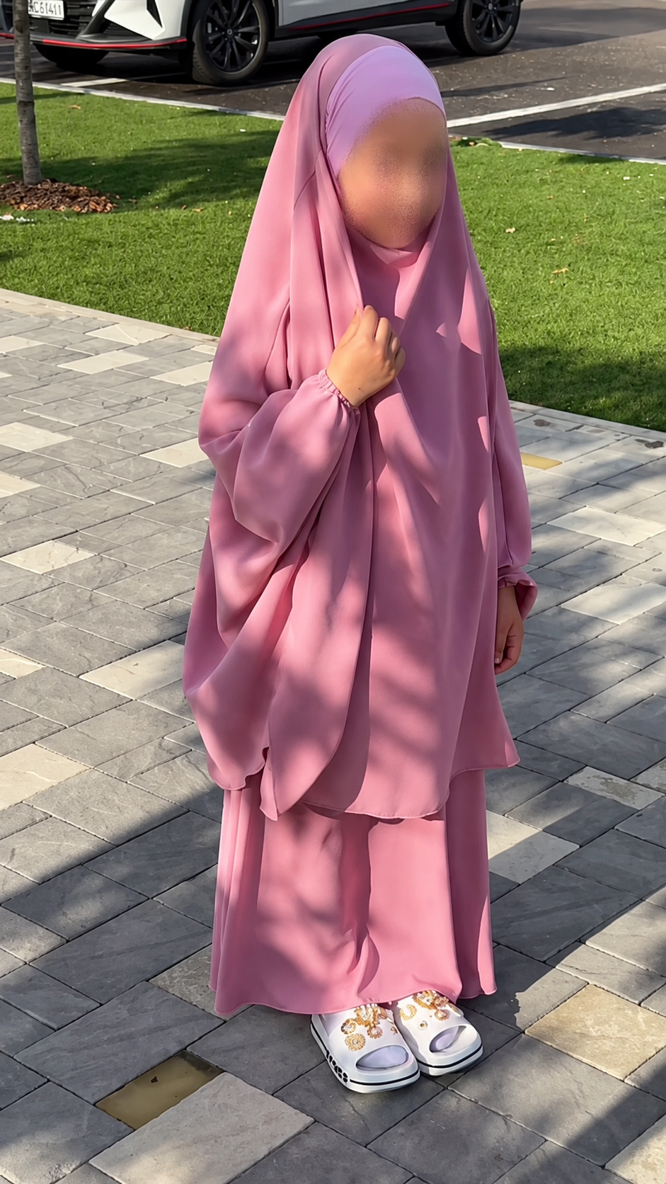 Premium Kids Abaya with Long Matching Khimar – 2 Piece Prayer Set