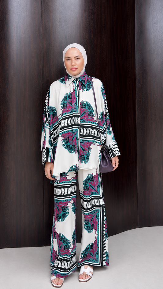 Premium Printed Co-Ord Set – Elegant & Stylish 2-Piece Outfit | Burkhawala