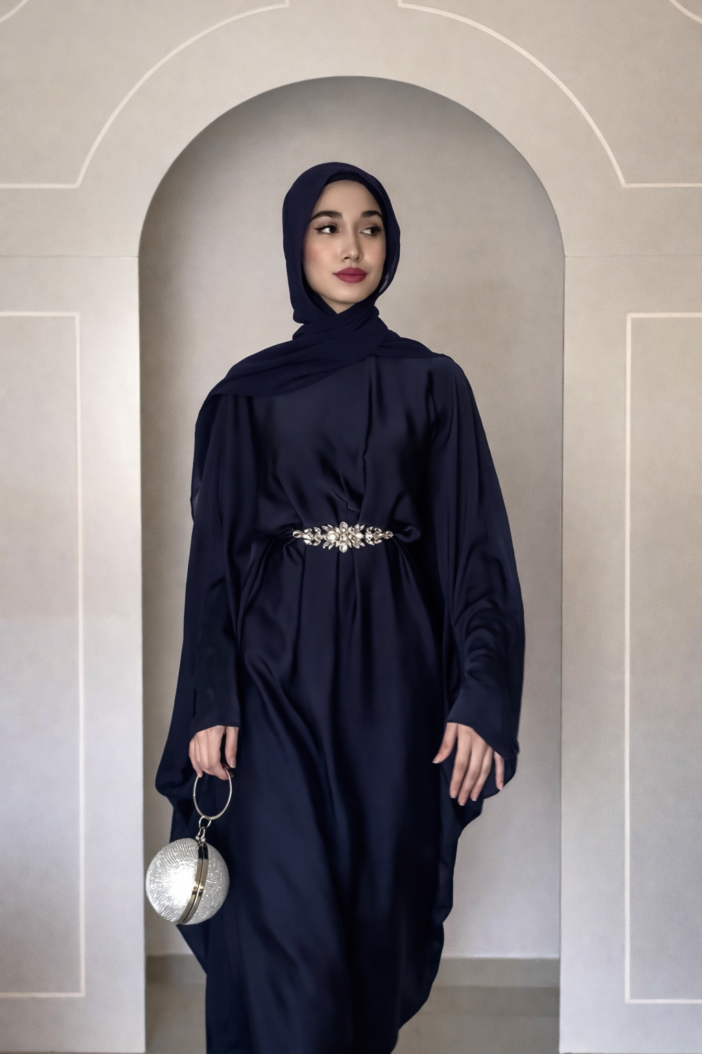 Premium Caftan Style Abaya with Matching Hijab – Elegant Modest Wear Set | Burkhawala