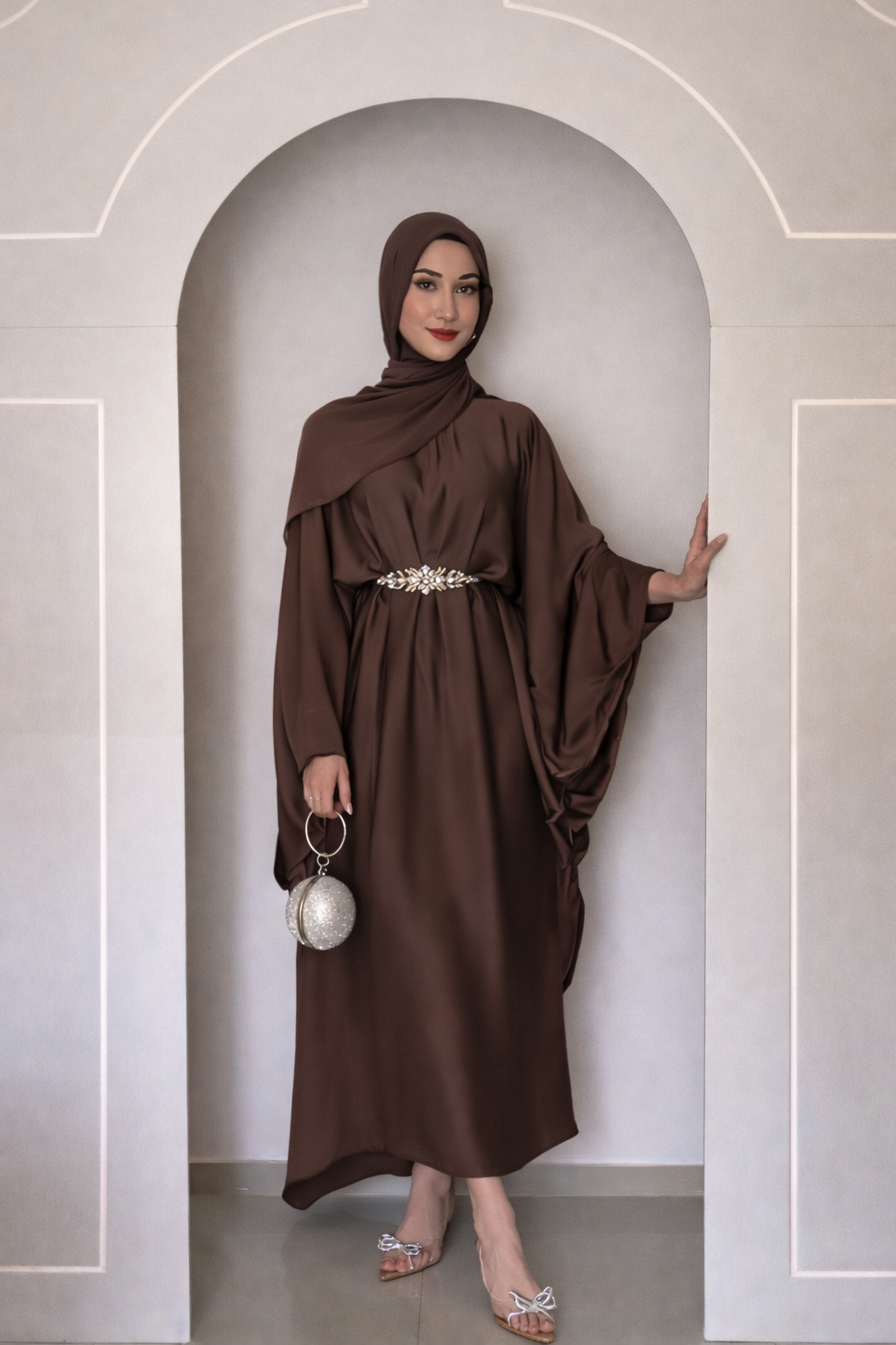 Premium Caftan Style Abaya with Matching Hijab – Elegant Modest Wear Set | Burkhawala