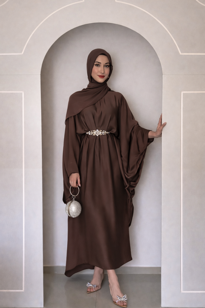 Premium Caftan Style Abaya with Matching Hijab – Elegant Modest Wear Set | Burkhawala
