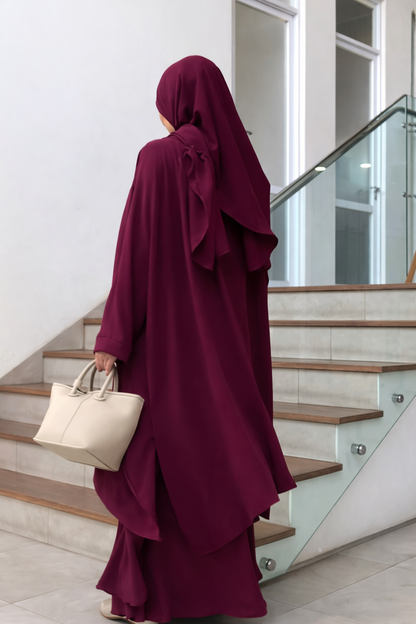 Duha Premium Modest 3-Piece Set | Flowy Tunic & Skirt with Matching Hijab