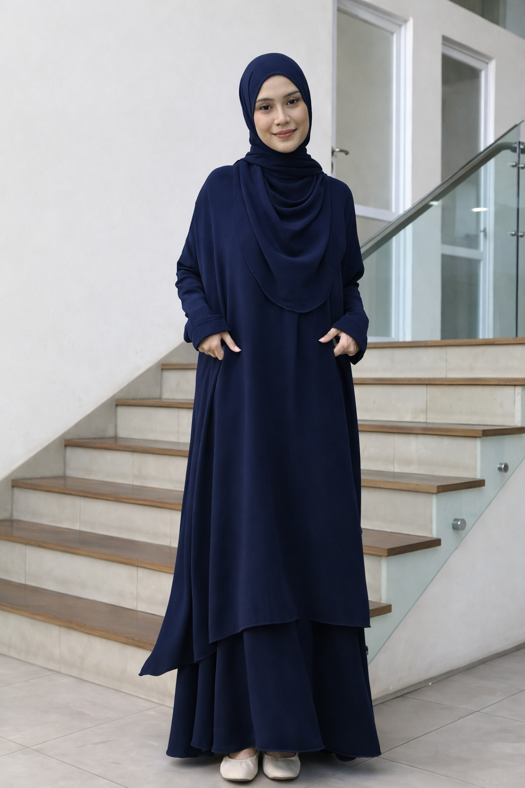 Duha Premium Modest 3-Piece Set | Flowy Tunic & Skirt with Matching Hijab
