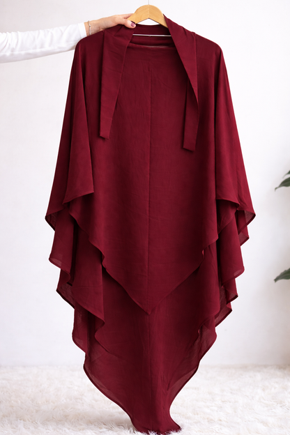 2 Layer Khimar for Women | Premium Modest Hijab for Prayer & Daily Wear – Burkhawala