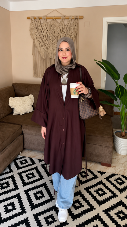 Premium Front Open One Piece Abaya for Women – Elegant Shirt Style Everyday Modest Wear