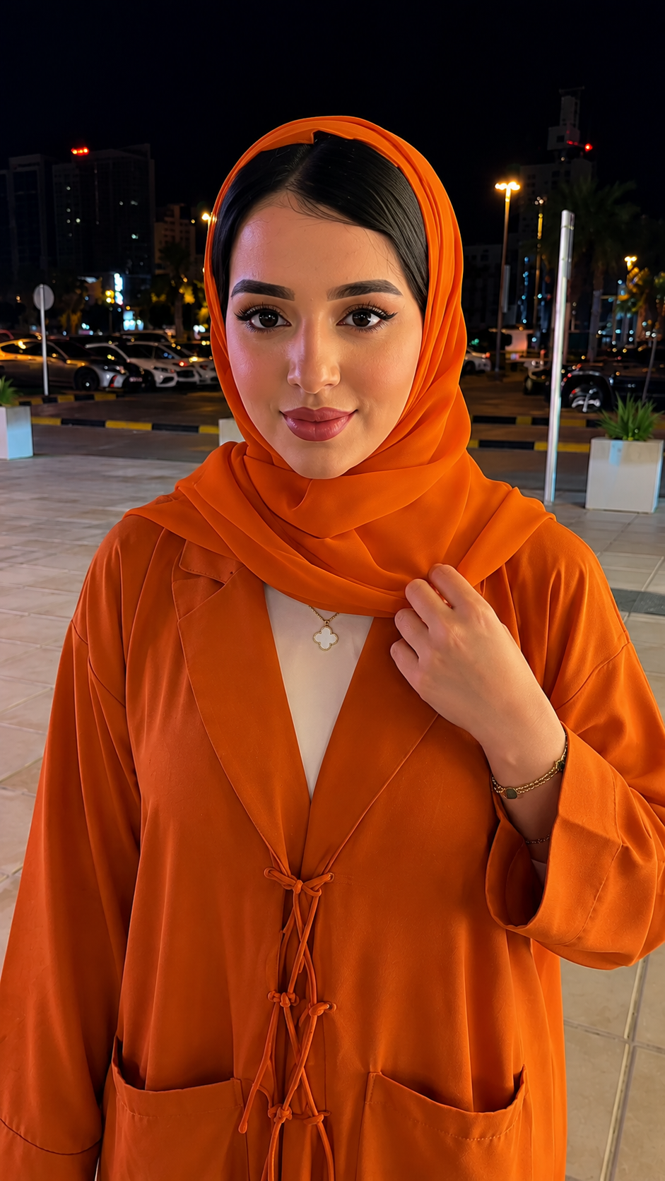 Premium One Piece Abaya with Dupatta for Women – Elegant Front Tie Abaya Set