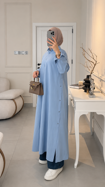 Premium Lemon Yellow Shirt Abaya Set for Women | Stylish Everyday Abaya Set