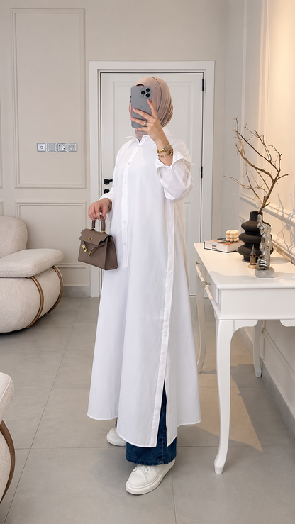 Premium Lemon Yellow Shirt Abaya Set for Women | Stylish Everyday Abaya Set