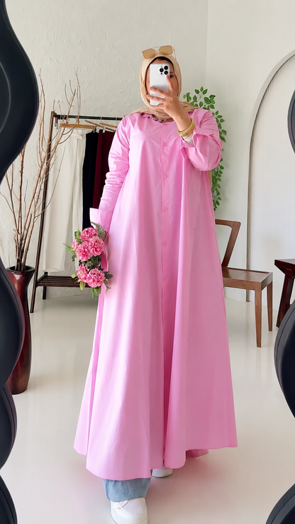 remium White Shirt Abaya for Women – Front Open Casual Modest Wear | Stylish Everyday Abaya