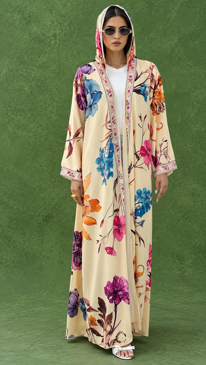 Premium Multicolor Floral Printed Shrug with Matching Dupatta