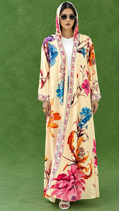 Premium Multicolor Floral Printed Shrug with Matching Dupatta