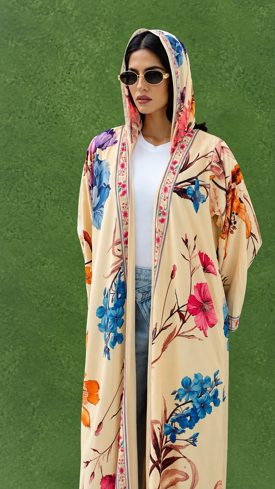 Premium Multicolor Floral Printed Shrug with Matching Dupatta
