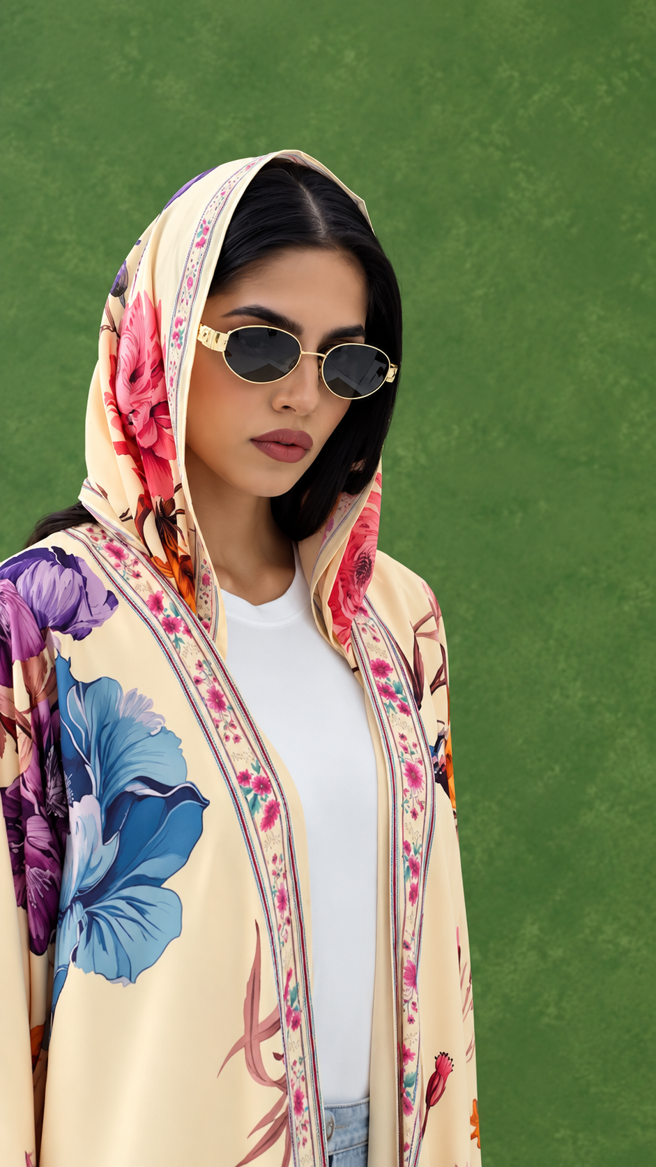 Premium Multicolor Floral Printed Shrug with Matching Dupatta