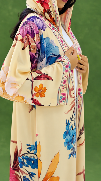Premium Multicolor Floral Printed Shrug with Matching Dupatta