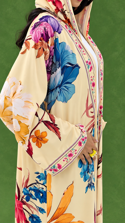 Premium Multicolor Floral Printed Shrug with Matching Dupatta
