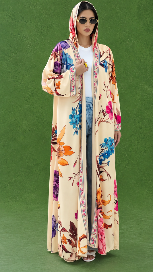 Premium Multicolor Floral Printed Shrug with Matching Dupatta