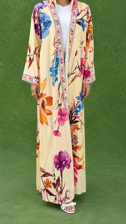 Premium Multicolor Floral Printed Shrug with Matching Dupatta
