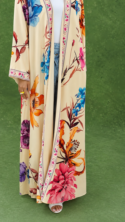 Premium Multicolor Floral Printed Shrug with Matching Dupatta