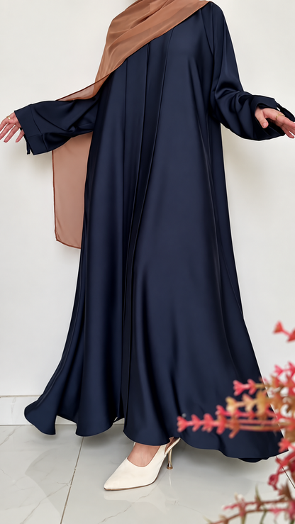 Premium Wine Bow Sleeve Abaya with Matching Dupatta – Elegant Flowy Abaya Set