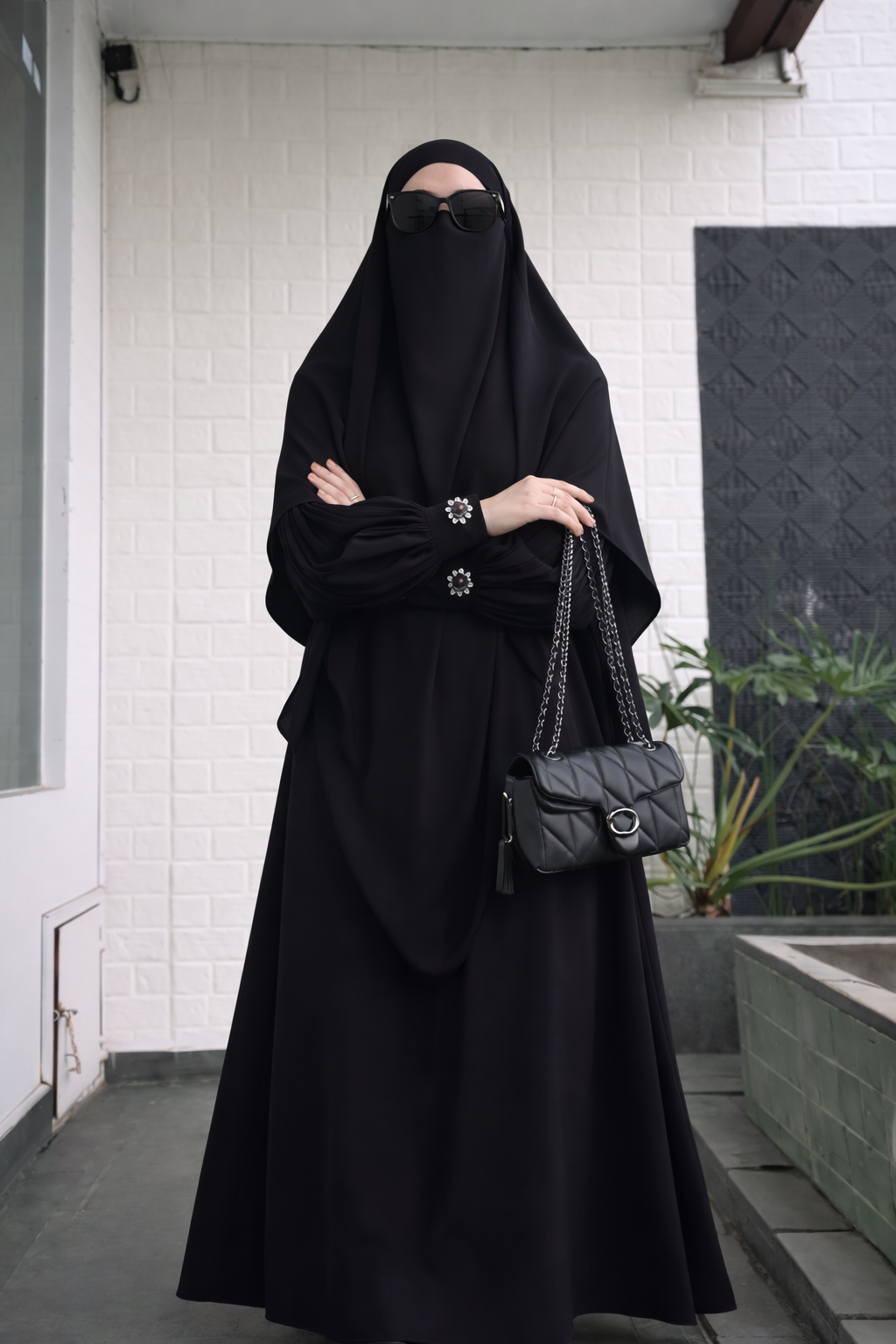 Premium 3-Piece Imported Saltosh Abaya Set Elegant Sleeve Design | Modest Wear – Burkhawala