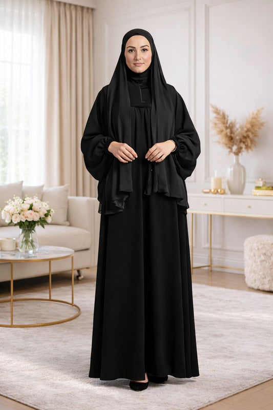 Umrah & Hajj Abaya for Women – Lightweight Black Ihram Abaya | Burkhawala