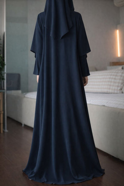 Premium 3-Piece Imported Saltosh Abaya Set  Elegant Zipper Sleeve Design Perfect for Hajj & Umrah