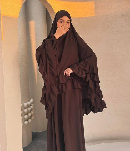 Hajj & Umrah Premium White Khimar Set for Women Imported Cey Crush Fabric  Elegant Modest Wear