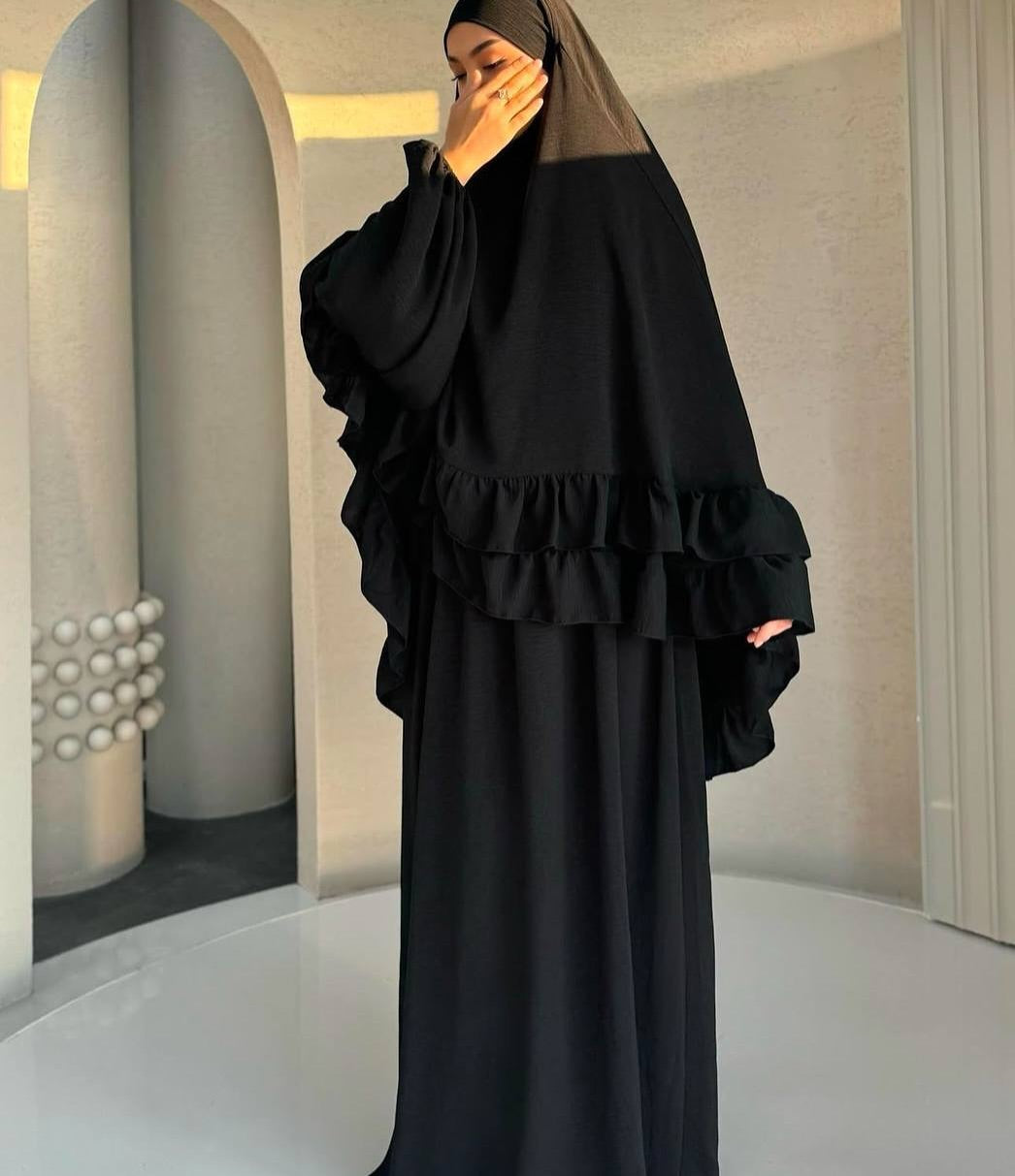 Hajj & Umrah Premium White Khimar Set for Women Imported Cey Crush Fabric  Elegant Modest Wear