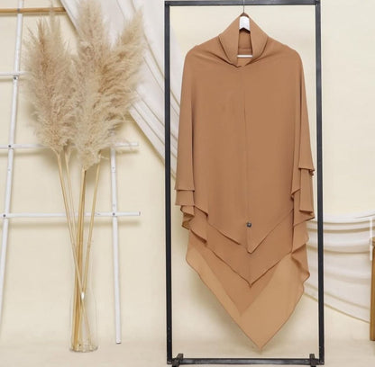 Premium 3-Layer Khimar – Elegant Flow | Burkhawala