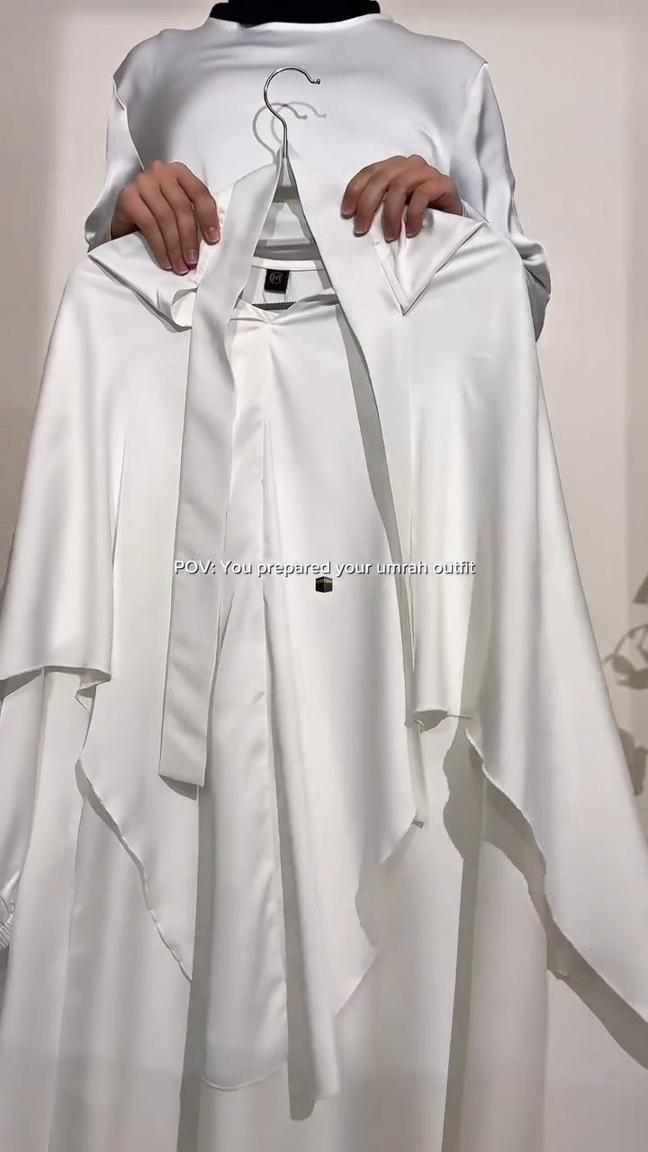 Premium 3-Piece Abaya Set for Hajj & Umrah  Imported Prada Fabric