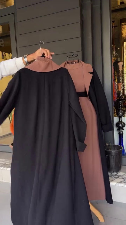 ✨ Luxe Black Abaya Set with Handcrafted Detailing – Elegance in Every Thread ✨