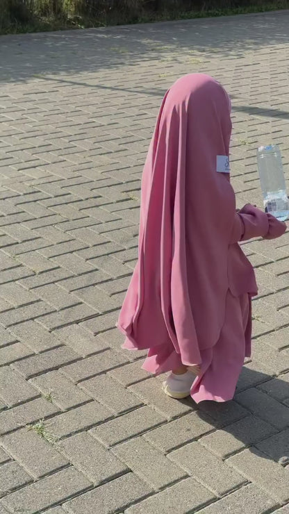 Premium Layered Kids Abaya with Matching Khimar