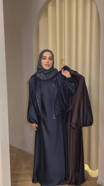 Luxury Jacket Abaya Set for Women High Quality Imported TikTok Fabric