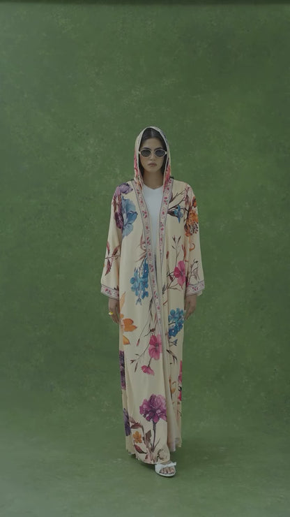 Premium Multicolor Floral Printed Shrug with Matching Dupatta
